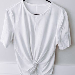 Rare Lululemon White Knotted Tee, size 6
